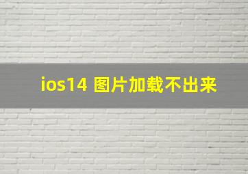 ios14 图片加载不出来